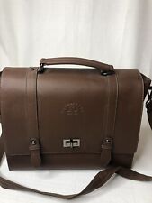 Tote Laptop Bag Work Briefcase Brown Case Handle And Strap Roomy Large Refined picture