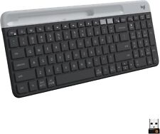 Logitech K585 Multi-Device Slim Wireless Keyboard, Built-in Cradle, Graphite picture