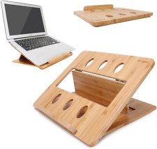 Bamboo Foldable Laptop Stand Holder Adjustable Notebook Tablet Desk Bed Heat picture