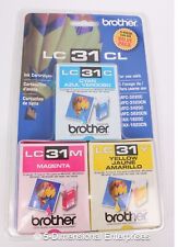 BROTHER LC 31 CL 3-Pack INK CARTRIDGES - Cyan Magenta Yellow - New Sealed 2006 picture