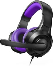 Purple Girl Gaming Headset for PS4, PS5, Xbox One, Wired Over-Ear Headphones picture