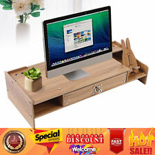 Wood Monitor Riser with Drawer Computer/Laptop/PC Stand for Desk Organizer picture