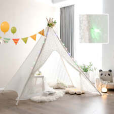 NNECW 5-Side Lace Teepee Tent with Colorful Light Strings for Children & Adults picture