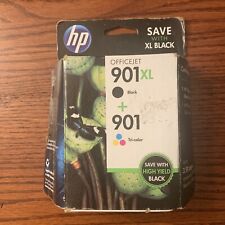 HP 901 XL Black + 901 Tri-Color Combo Officejet Ink New Sealed Expired MAR 2014 picture