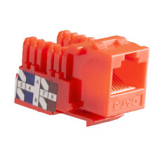 100 Pack Lot - CAT6 RJ45 110 Punch Down Keystone Modular Snap-In Jacks - RED picture