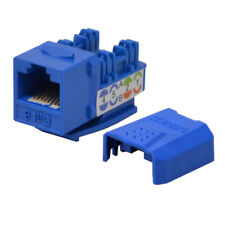 100 pack lot Keystone Jack Cat6 Network Ethernet 110 Punchdown 8P8C Blue picture