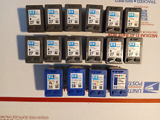 Mixed Lot of 16 Genuine HP EMPTY 27 Black & 28 Tri-Color Ink Cartridges READ ALL picture