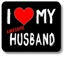 I Love Heart My Awesome Husband Mouse Pad Non-Slip 1/8in or 1/4in Thick picture