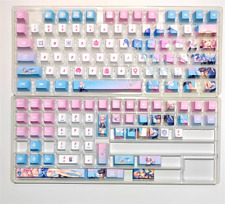 Honkai Star Rail March 7th Anime Cherry MX Keyboard 128 Dye-sub PBT Keycaps picture