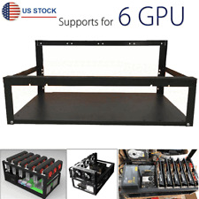 Black Open Air Mining Rig Frame Computer Case Bracket Holder Iron For 6 GPU 8GPU picture