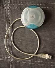 Vintage Apple M4848 Blue/Teal iMac Hockey Puck USB Wired Mouse picture