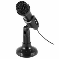 Mini 3.5mm Stereo Studio Speech Microphone Mic w Stand Mount Black for PC Laptop picture