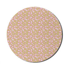 Ambesonne Cherry Blossom Round Non-Slip Rubber Modern Gaming Mousepad, 8