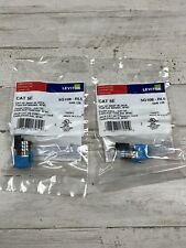 Lot of Two Leviton 5G108-RL5 GigaMax 5E QuickPort Connector, Cat 5E, Blue picture
