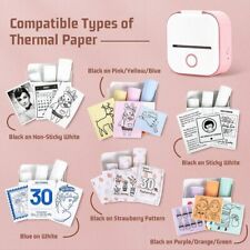 3 Rolls Adhesive Thermal Sticker Paper Phomemo M02 T02 Bluetooth Pocket Printer picture