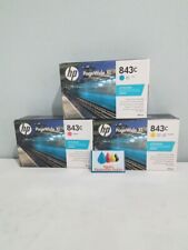 HP 843C C1Q68A, C1Q66A, C1Q67A  INK CARTRIDGE Lot of 3 Exp 2022 picture