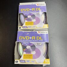 2x 10-pk Verbatim Dual Layer DVD+R Cakebox - 2.4x 8.5GB 240 mins w AZO #95166 picture