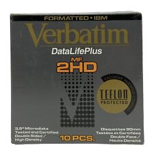 Verbatim Datalife Plus 1.44 MB 2HD Floppy Disks IBM Formatted Teflon Coated NEW picture