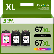 1-3PK 67XL XXL Black Color Ink Replace for HP Deskjet Plus 4155e 4122 4132 4155 picture