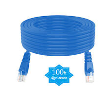 Steren 100ft Cat5e Patch Cord Snagless UTP Molded CCA Blue picture