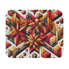Mouse Pad (Rectangle) Red, Orange and Yellow Origami Shapes Design 7 picture