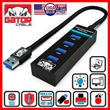 USB 3.0 HUB 4-USB Port Multi Adapter Charger Data For PC Mac Laptop Desktop LED picture