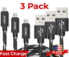 3 Pack Braided Heavy Duty Micro USB FAST Charger Data Sync Cable Cord for Tablet picture