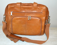Brown Leather Laptop Bag Kenneth Cole Reaction Large Expandable 16” x 14” VG picture