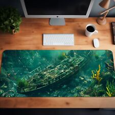 Sunken Ship Aquatic Oasis Large Desk Mat Mouse Pad – 3 Size Options picture