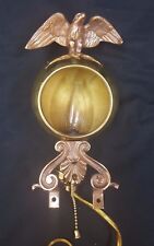 Vintage Round Brass Reading Light With Bronze Eagle and Bronze Trim picture