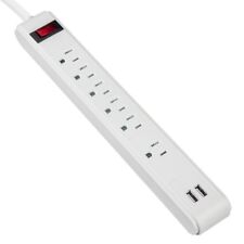 6 Outlet Power Strip Surge Protector with 2 USB 3ft 300J 15A 125V picture