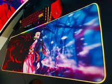 Blood Art Nezuko Demon Slayer RGB Anime Mouse Pad - Vibrant LED Gaming Mat picture