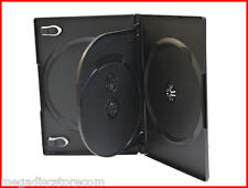 14mm Quad DVD CD Movie Game Case Black Multi 4 Disc with Flip 18 Pk Canada n USA picture