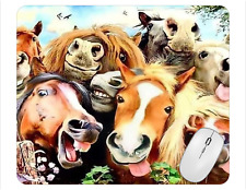 Horses Funny Computer Non Slip Custom Mouse Pad Handmade  picture