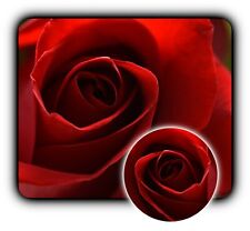 Red Rose Close Gorgeous - Mouse Pad + Coaster -1/4
