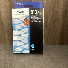 Epson Genuine 812XL Cyan High-Yield Ink Cartridge 08/2026 - Sealed Tattered Box picture