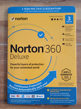 NORTON 360 DELUXE 2024 (3 DEVICE/1 YEAR) INTERNET SECURITY, VPN New Ships FAST  picture