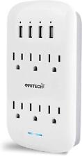 Oviitech 6 Outlet Extender with 4 USB Charging Ports(4.2A Total),Wall Mount Outl picture