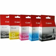 Set of 5 New Genuine Factory Sealed Canon 5 & 8 Inkjet Cartridges KCMY picture