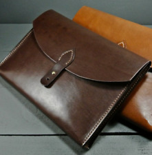 iPad laptop cover bag messenger file folder pocket cow Leather bag brown W522 picture
