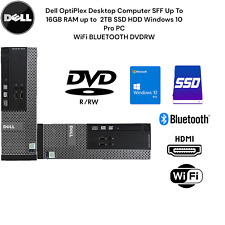 Dell Desktop Computer PC SFF UP TO 16GB 2TB SSD Win 10 PRO WiFi BT DVD/RW HDMI picture
