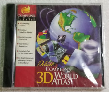 New Compton's 3D World Atlas Deluxe (PC, 1998) Vintage Windows 95/98 Software picture
