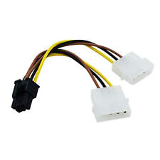 Dual Molex 4-pin to 6-pin PCI Express (PCI-e) Power Adapter Cable Video Card LP4 picture