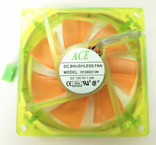 Ace 80mm x 25mm Computer Case UV Orange / Green 3-Fan with 4 LEDs picture