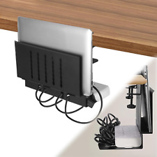 Desk Side Storage, under Desk Laptop Holder with Cable Management Tray, 2 in 1 S picture