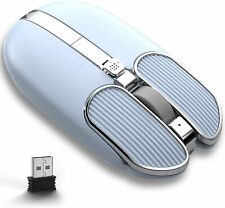 Smooth touch Mouse Wireless USB Noiseless Click for PCMac Laptop Windows Blue picture