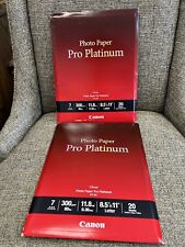 2 Packs of Canon Photo Paper Pro Platinum 8.5 x 11 Glossy 20 Sheets picture