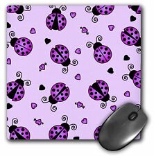 3dRose Love Bugs Purple Ladybug Print with Hearts MousePad picture