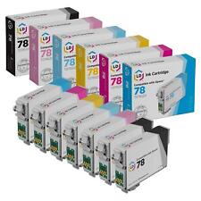 LD T078 Black and Color Ink Cartridges Set of 7 for Epson T078 #78  RX580 RX595 picture