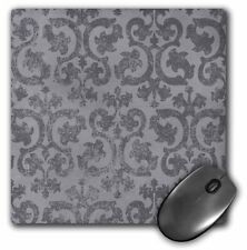 3dRose Grunge gray damask - silver grey faded antique vintage swirls - wallpaper picture